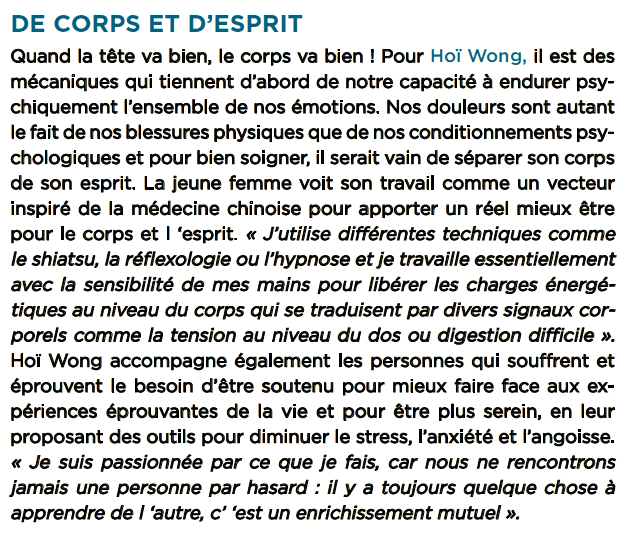 Coupure du magazine de Saint-Leu-la-Forêt, mars-avril 2020, consacrée à Hoï Wong